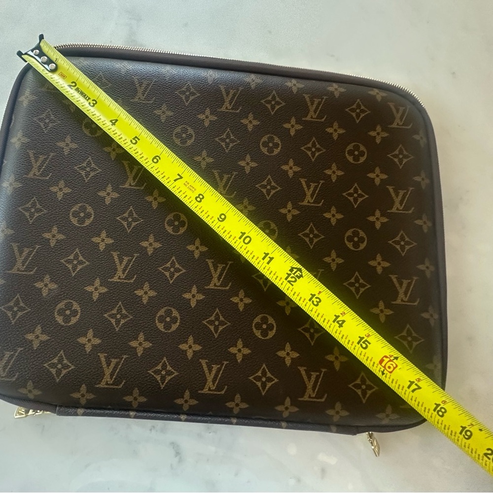 Louis Vuitton Brown and Gold Laptop Bag - Picture 10 of 10